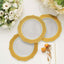 10-Pack Plastic 8" Round Dessert Plates in White with Gold Blossom Design & Gold Edging - Disposable Salad Appetizer Plates for Modern & Classy Table Decor
