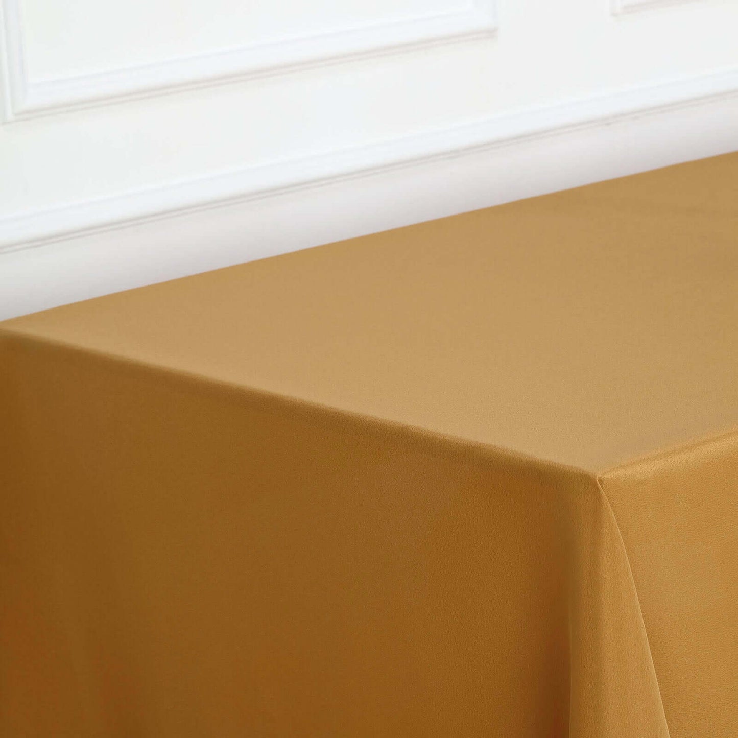 Polyester 60"x126" Rectangle Tablecloth Gold - Wrinkle-Resistant Table Cover for Weddings & Parties