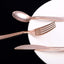 24-Pack Plastic Forks with Hammered Style Rose Gold - Heavy Duty Disposable Silverware 7"