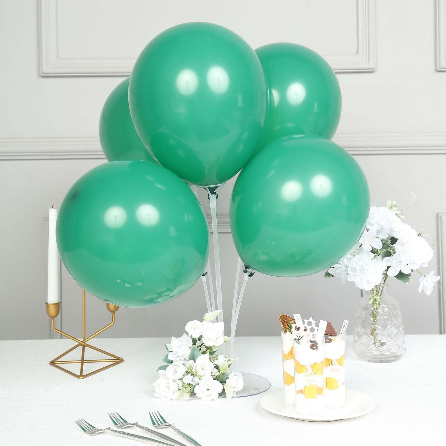 25 Pack 12" Matte Pastel Hunter Emerald Green Helium Air Latex Party Balloons