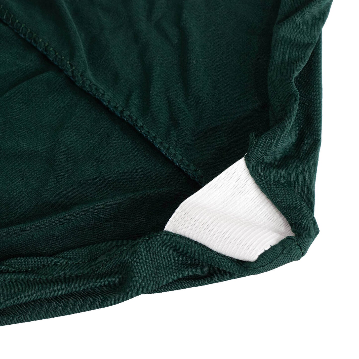 Spandex Chair Cover with Silver Rhinestone Buckled Sash Band Hunter Emerald Green - Stretch Fitted Slipcover