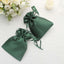 12 Pack 5"x7" Hunter Emerald Green Satin Wedding Party Favor Bags, Drawstring Pouch Gift Bags