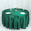 Satin 108" Round Tablecloth Hunter Emerald Green - Smooth and Lustrous Table Cover