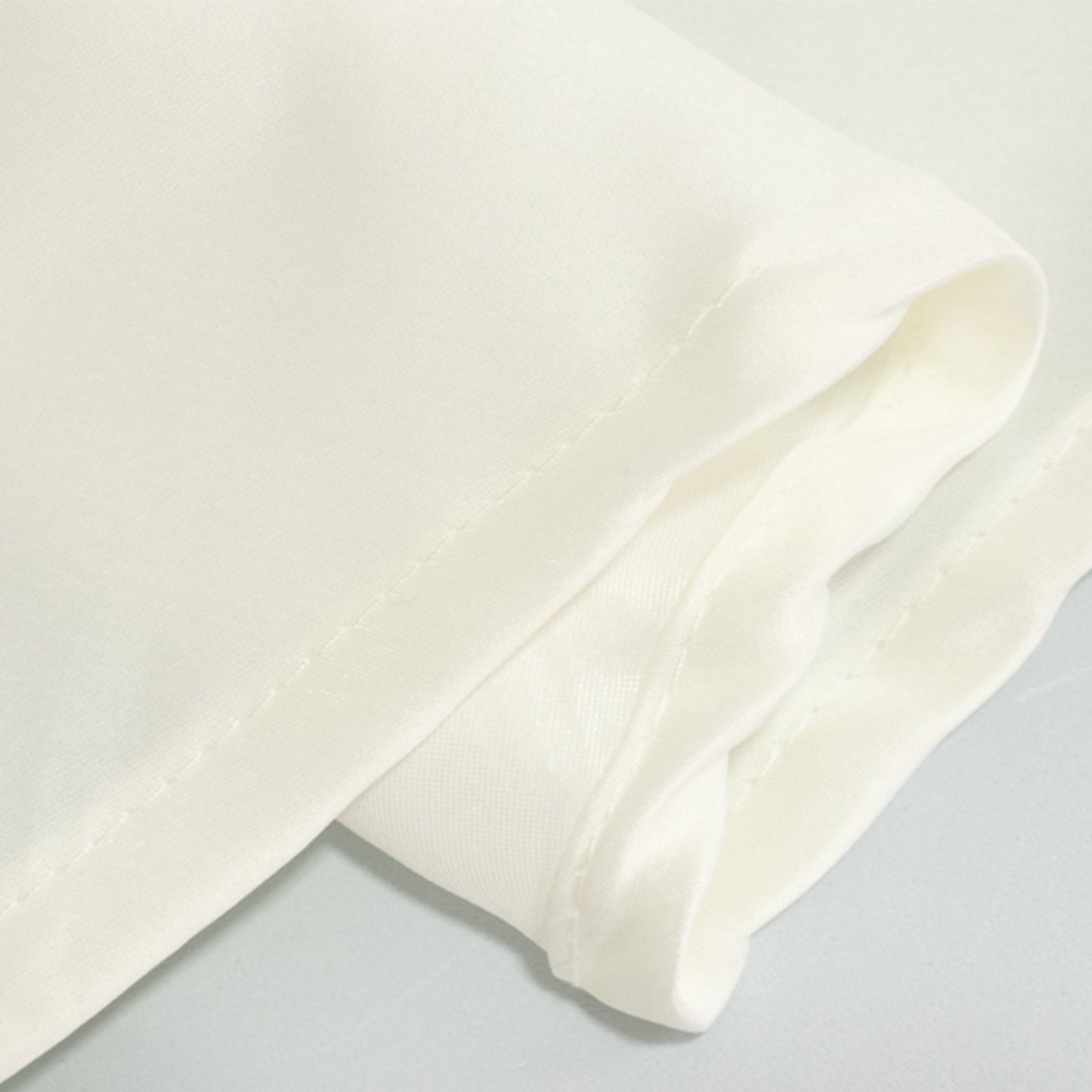 Lamour Satin 120" Round Tablecloth Ivory - Seamless Table Cover with Soft Tempered Sheen