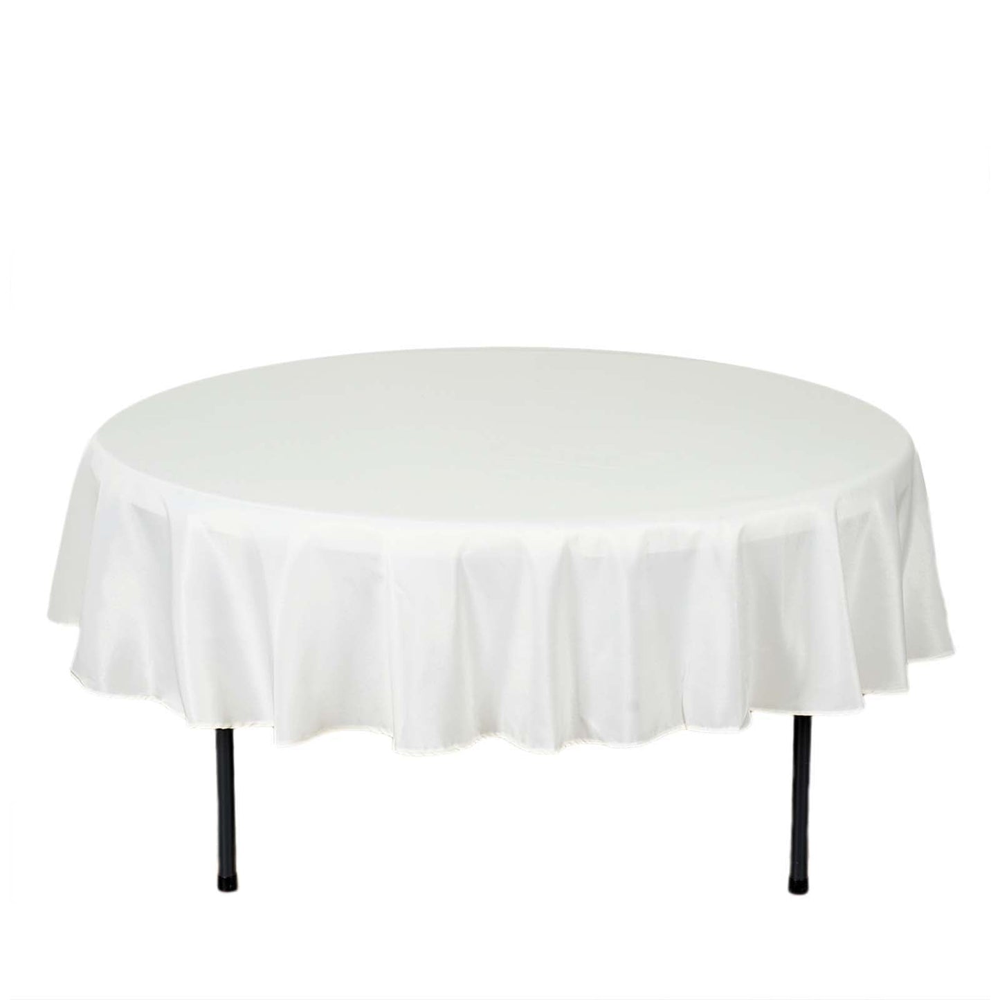 Polyester 70" Round Tablecloth Ivory - Durable & Wrinkle-Resistant Table Cover
