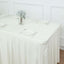 Spandex Rectangle 72"x30" Table Skirt Ivory with Wavy Skirt-Like Effect Table Cover