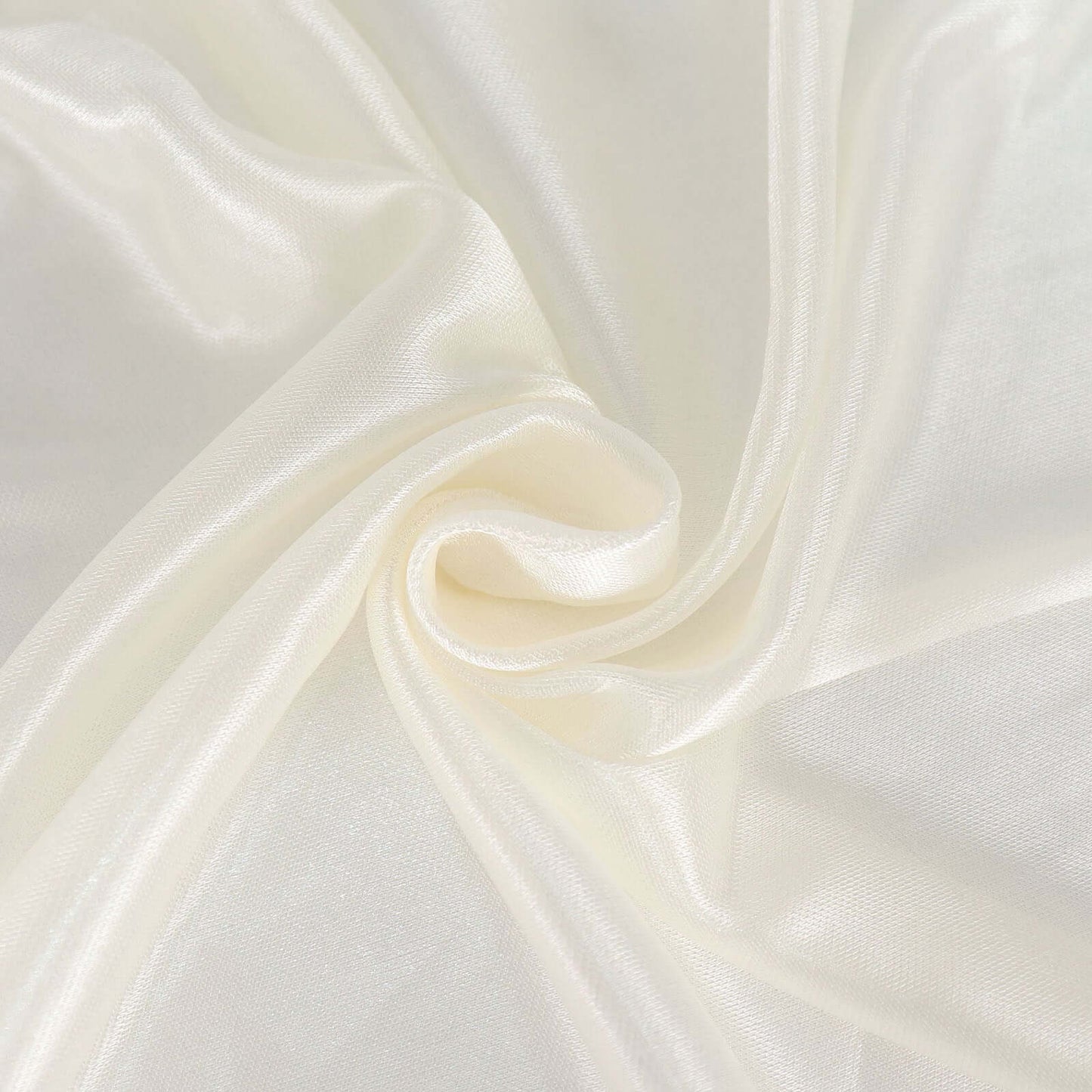 Satin 14ft Table Skirt Ivory - Pleated Double Drape Table Cover