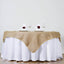 Jute Burlap 60"x60" Square Overlay Tablecloth Natural - Rustic Design for Authentic Charm