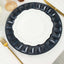 6-Pack Plastic Round Charger Plates 13" in Navy Blue with Bejeweled Rim, Luxe Decorative Dinner Party Charger Tableware