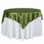 Satin 72"x72" Table Overlay Square Tablecloth Olive Green - Smooth Finish Table Cover