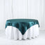 Satin 72"x72" Table Overlay Square Tablecloth Peacock Teal - Smooth Finish Table Cover
