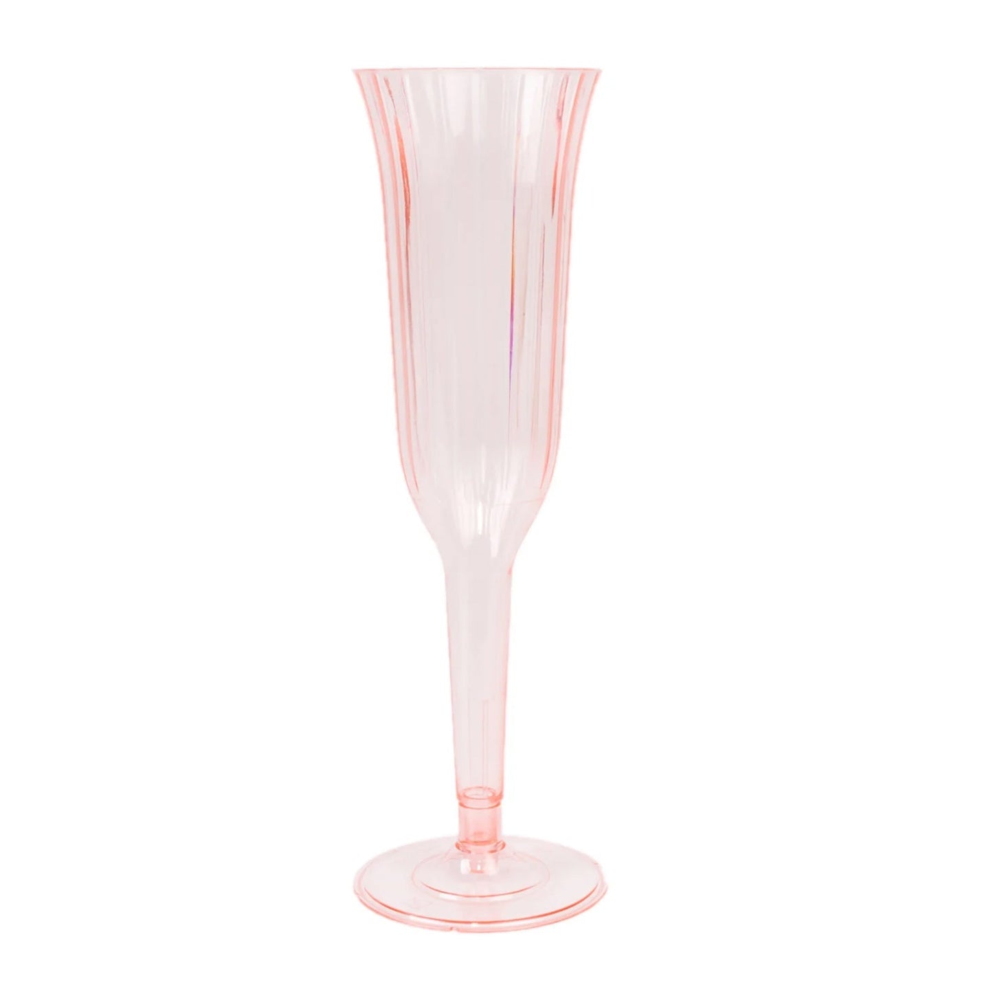 12-Pack Plastic Champagne Flutes Transparent Blush Flared Design - Lightweight Disposable Toasting Glasses 6oz