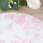 10-Pack Disposable Table Placemats in French Toile Print 13" in White/Matte Pink - Chic Floral Cardboard Placemats for Stylish Table Setting