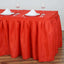 Polyester 21ft Table Skirt Red - Classic Pleated Design