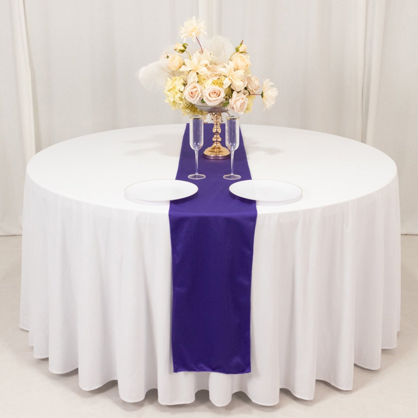 Scuba Polyester 12"x108" Table Runner Purple - Wrinkle-Free Table Linen