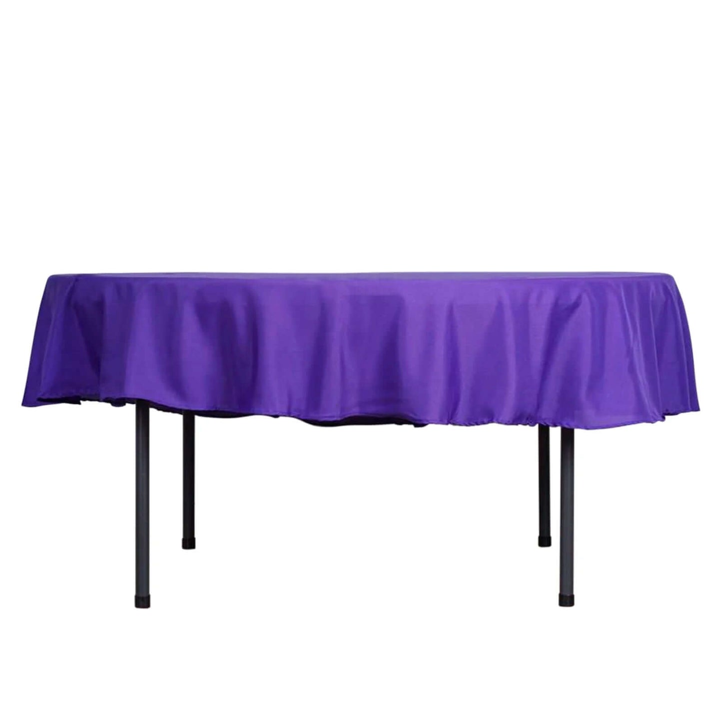 Polyester 90" Round Tablecloth Purple - Stain & Wrinkle-Resistant Table Cover