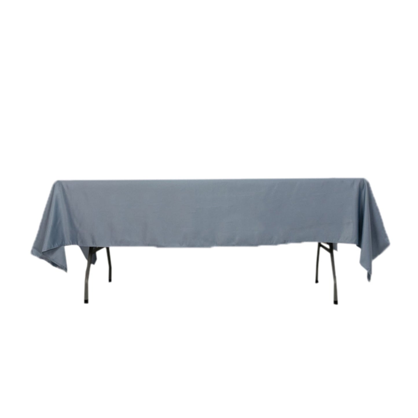 Lamour Satin 60"x102" Rectangle Tablecloth Dusty Blue - Durable & Silky Soft Feel Table Cover