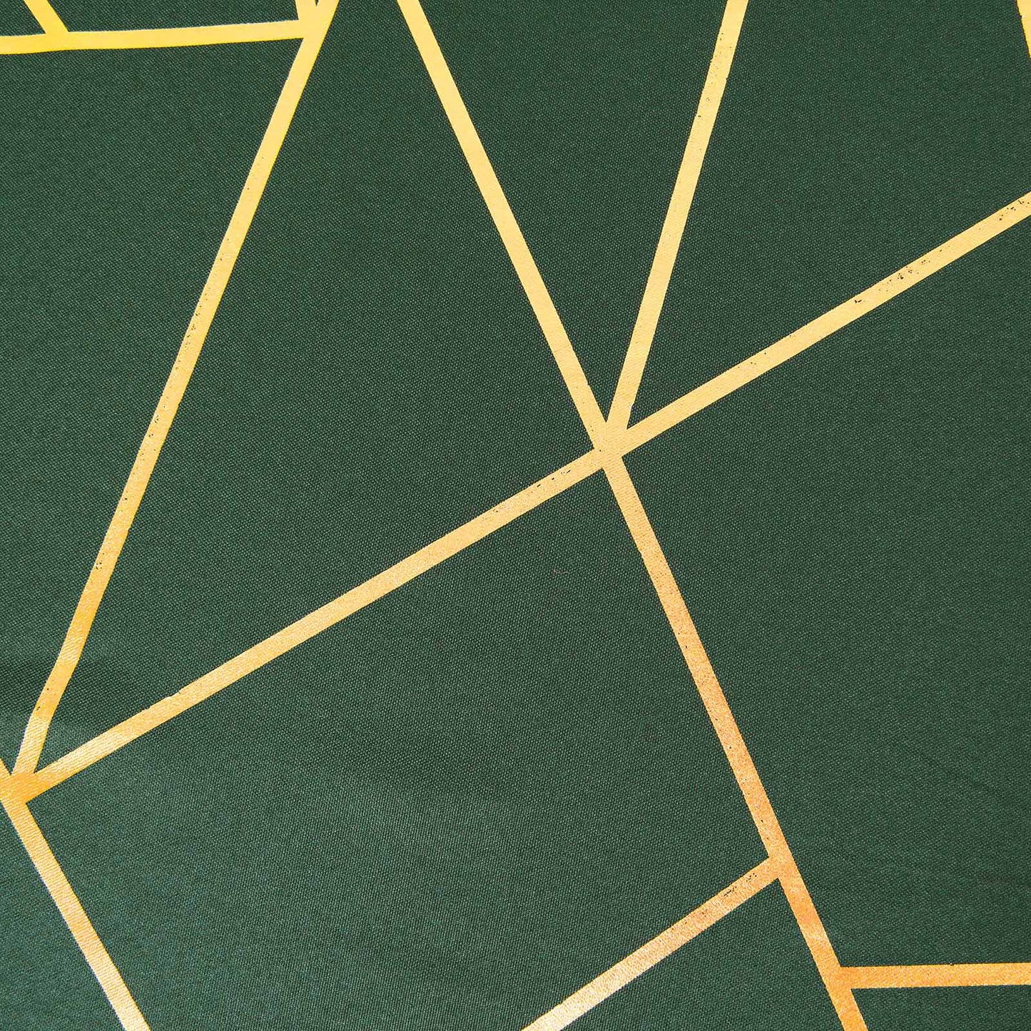 Polyester 90"x132" Rectangle Tablecloth Hunter Emerald Green with Gold Foil Geometric Pattern - Wrinkle-Resistant Seamless Table Cover