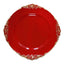 6-Pack Acrylic Round Charger Plates 13" in Red with Gold Embossed Baroque Rim, Antique Decorative Dinner Party Charger Tableware
