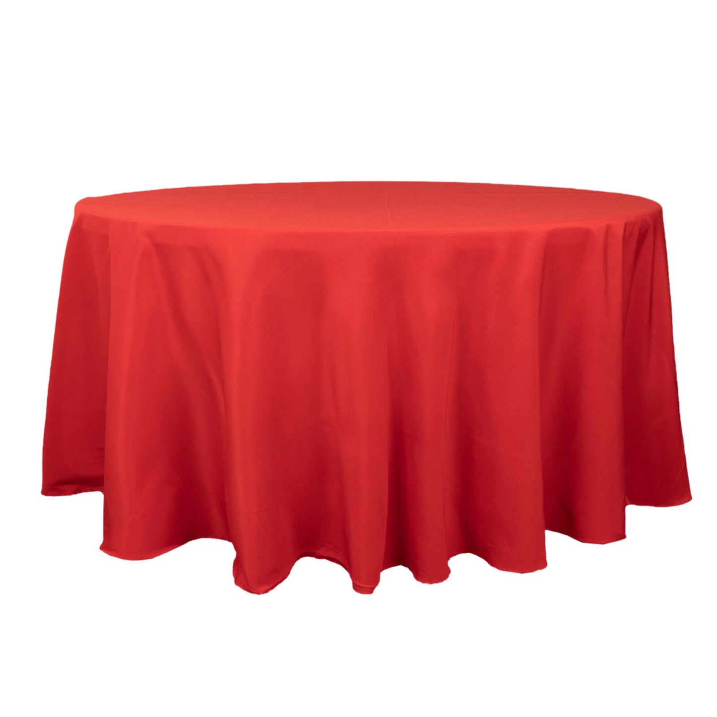Premium Polyester 120" Round Tablecloth Red - Seamless 220GSM Wrinkle-Resistant Table Cover