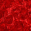Satin 90"x132" Rectangle Tablecloth Red - Grandiose 3D Rosette Seamless Table Cover