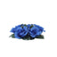 4 Pack 3" Royal Blue Artificial Silk Rose Flower Candle Ring Wreaths
