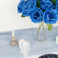 2 Bushes 17" Royal Blue Premium Silk Jumbo Rose Flower Bouquet, High Quality Artificial Wedding Floral Arrangements