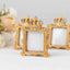 4-Pack Picture Frames Gold Resin Royal Crown Design Square - Baroque Wedding Place Card Holders & Party Favors 3.5"