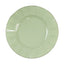 10-Pack Plastic 9" Round Dinner Plates in Sage Green Ruffled Rim with Gold Edging - Sturdy Disposable Dinnerware
