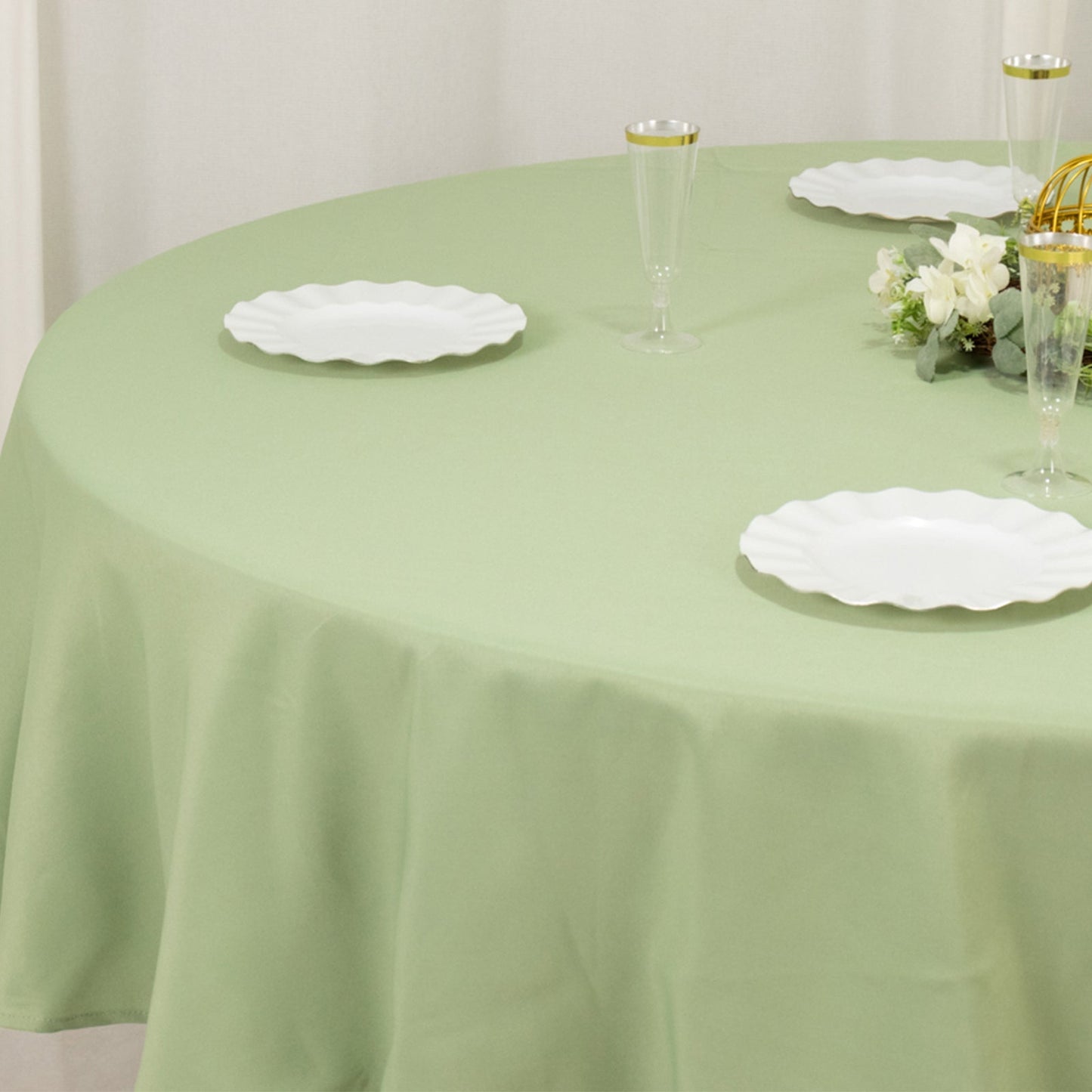 Premium Polyester 90" Round Tablecloth Sage Green - Stain and Wrinkle-Resistant Design with 220GSM Thickness Table Cover