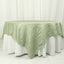 Taffeta 90"x90" Table Overlay Square Tablecloth Sage Green - Accordion Crinkle Table Cover