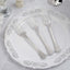 25-Pack Plastic Forks Silver Heavy Duty with Fluted Handles - Durable Disposable Tableware 7"