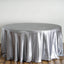 Satin 120" Round Tablecloth Silver - Stylish Seamless Table Cover