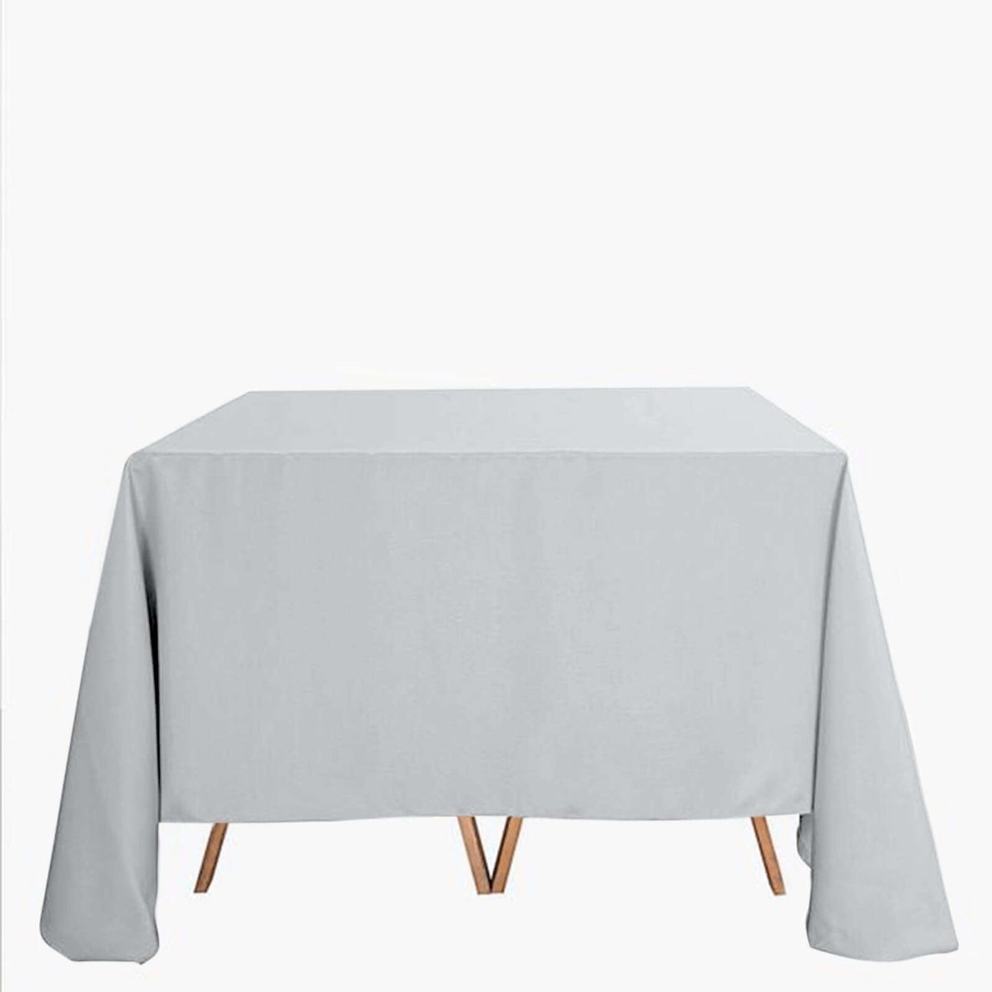 Polyester Square 90"x90" Tablecloth Silver - Wrinkle-Resistant & Durable Table Cover