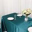 Satin Rectangular 90"x132" Tablecloth Peacock Teal - Seamless Table Cover