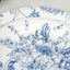 50-Pack Paper Round Dessert and Dinner Plates in White with Blue French Toile Pattern 7", 9"