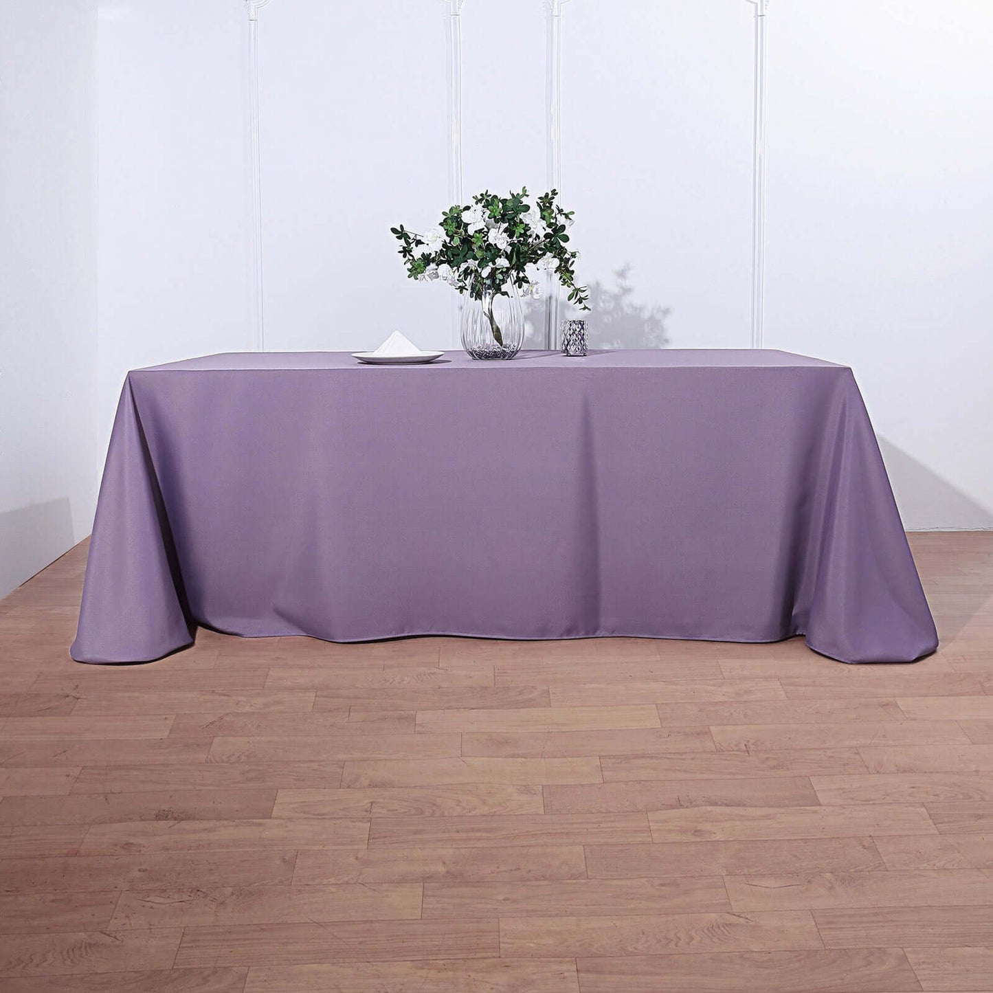 Polyester 90"x132" Rectangle Tablecloth Violet Amethyst - Seamless Wrinkle-Resistant Table Cover