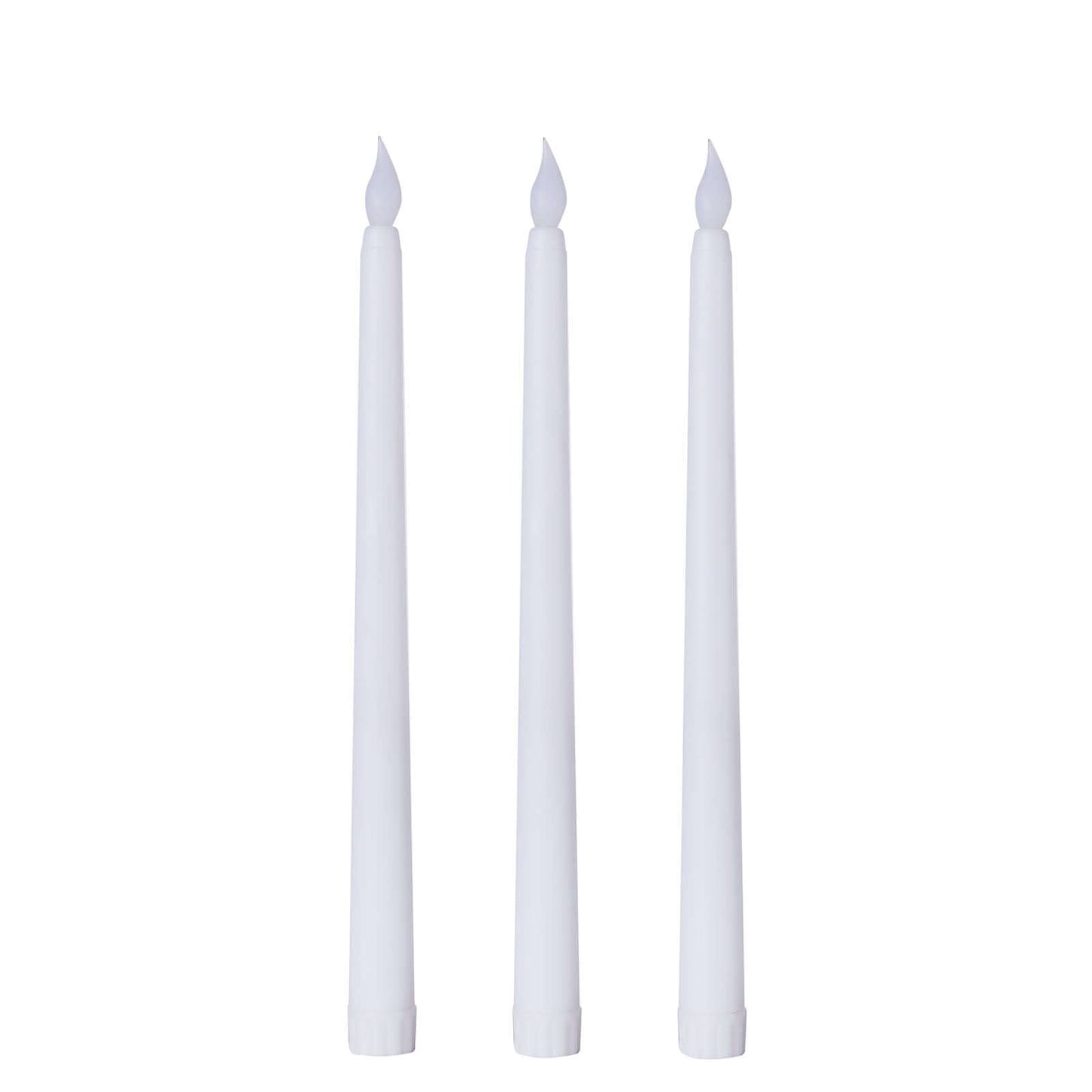 3-Pack LED Decorative Lighting Warm Flickering White - Flameless Taper Candles 11"