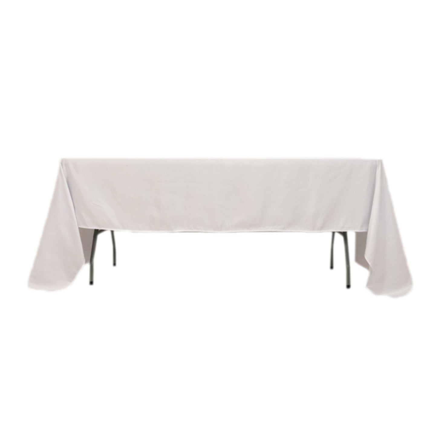 Lamour Satin 60"x126" Rectangle Tablecloth White - Soft & Silk-Like Table Cover for Upscale Dining