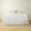 Taffeta 14ft Table Skirt White Cascading Curly Willow Style for Weddings & Banquets