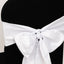 5 Pack Lamour Satin 6"x106" Chair Sashes White - Stylish Reusable Decorative Bows for Weddings & Gatherings