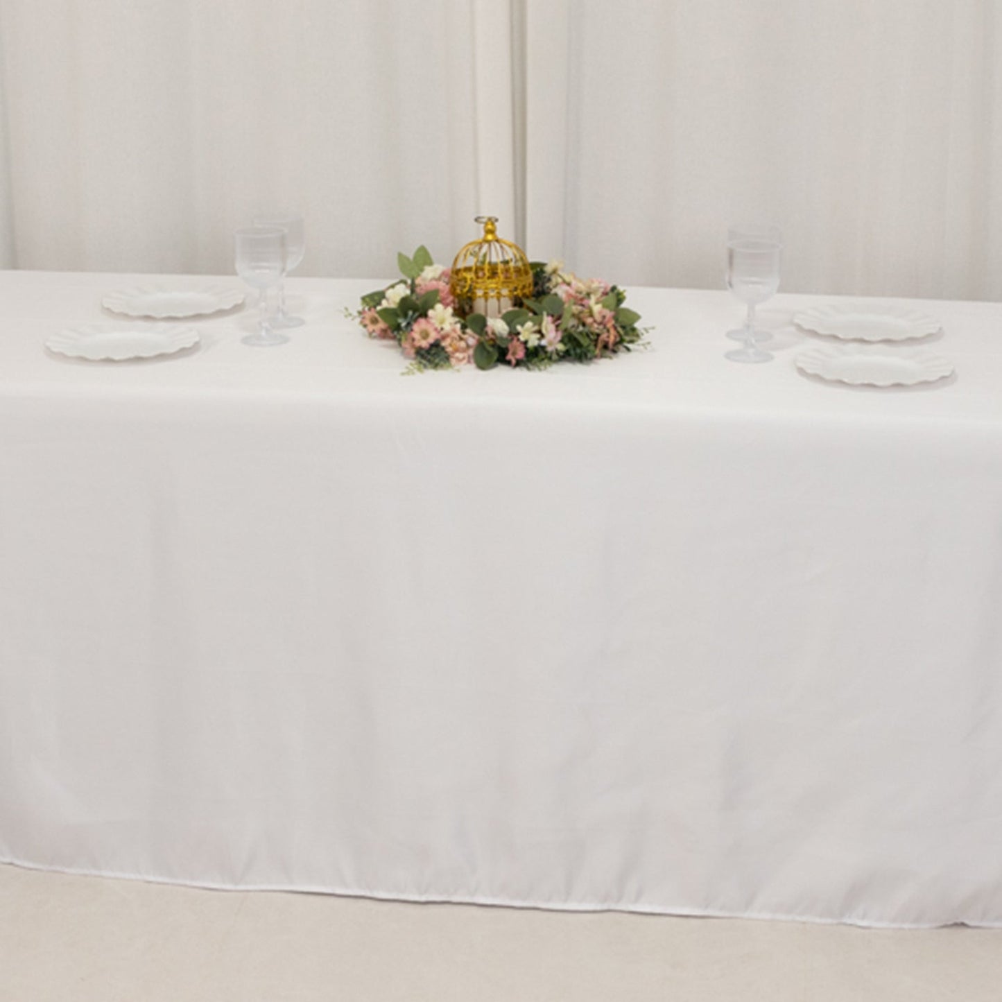 Lamour Satin 90"x156" Rectangle Tablecloth White - Luxurious, Soft Seamless Table Cover for Stylish Settings
