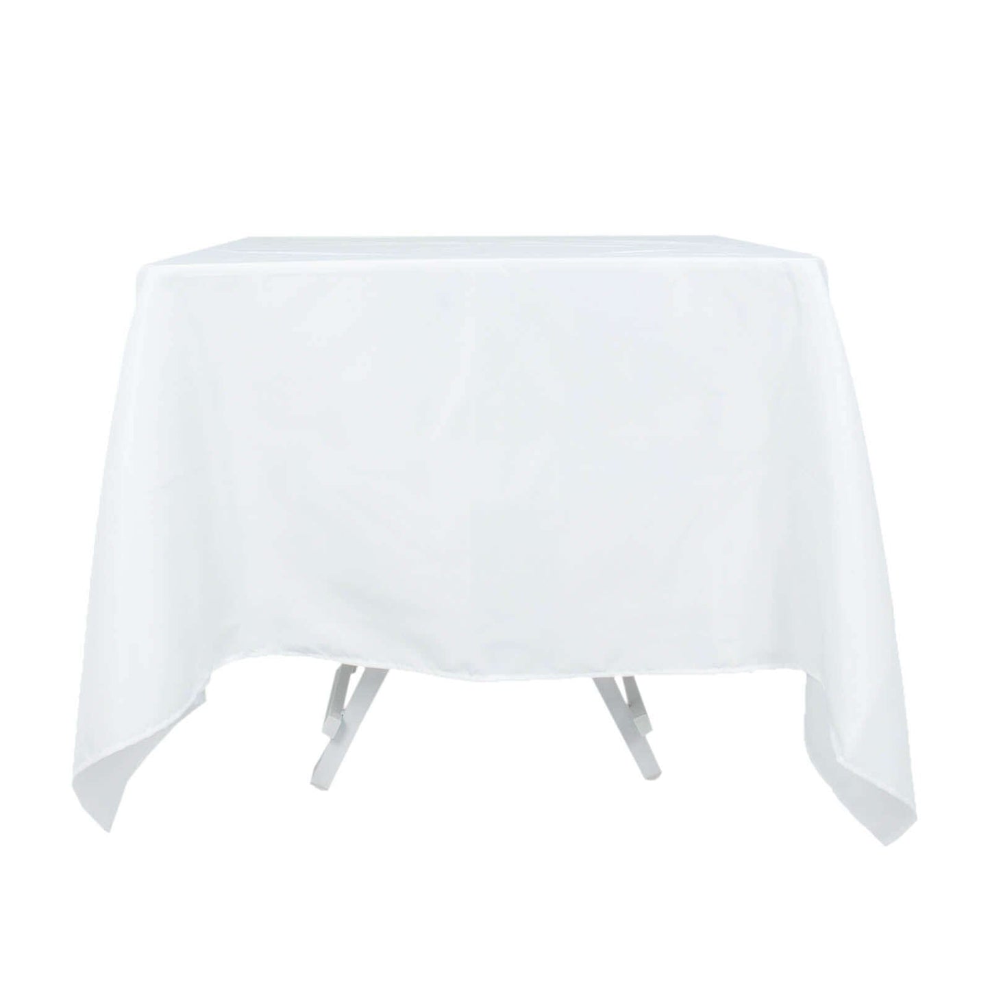 Premium Polyester Square Tablecloth 70"x70" White 220GSM Wrinkle-Resistant Table Cover for Stylish Gatherings