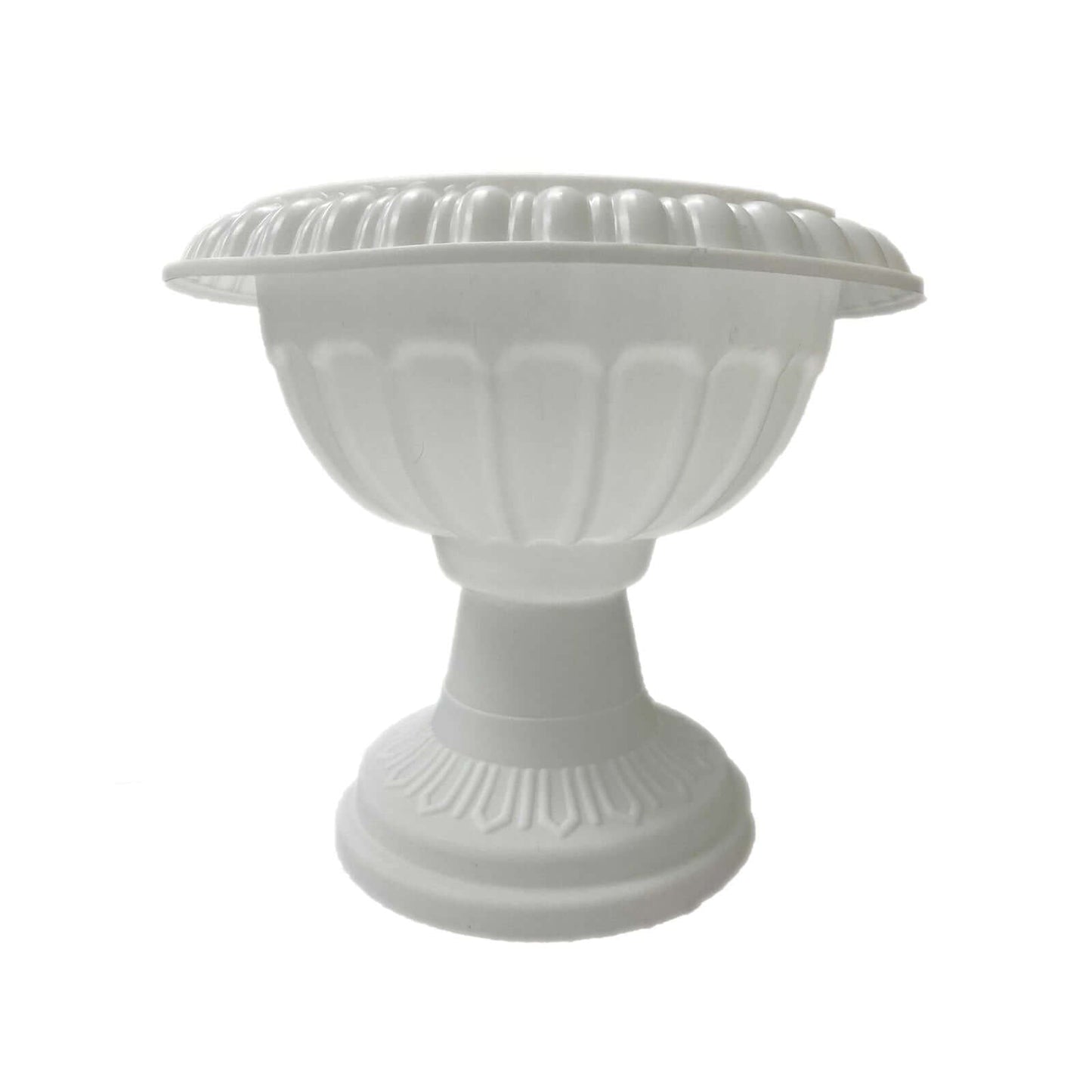 4 Pack 11" Off White Crafted All Weather Roman Inspired Pedestal Column Flower Plant Stand Pot - PVC