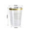 25-Pack Plastic Tumbler Cups Clear with Gold Rim - Stylish Disposable Party Glasses 10oz