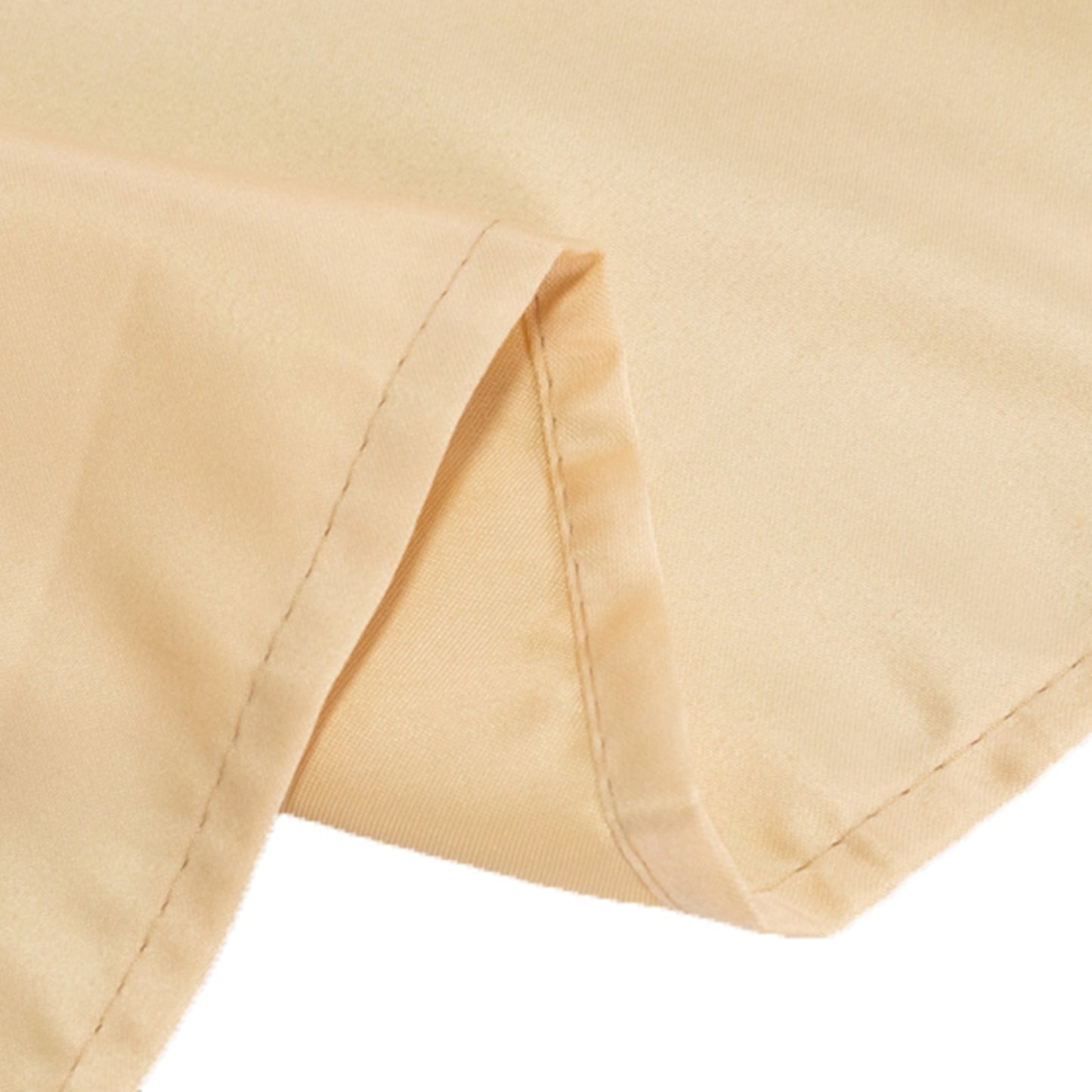 Lamour Satin 60"x102" Rectangle Tablecloth Beige - Durable & Silky Soft Feel Table Cover