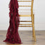 Chiffon Chair Sash with Curly Design Burgundy - Stylish Chair Decorations