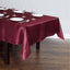 Satin Rectangular 60"x102" Tablecloth Burgundy - Smooth and Lustrous Table Cover