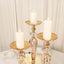 Set of 3 Metal Pedestal Stands with Crystal Ball Flower Bowl Design Gold - Pillar Candle Holders 20", 23", 25"