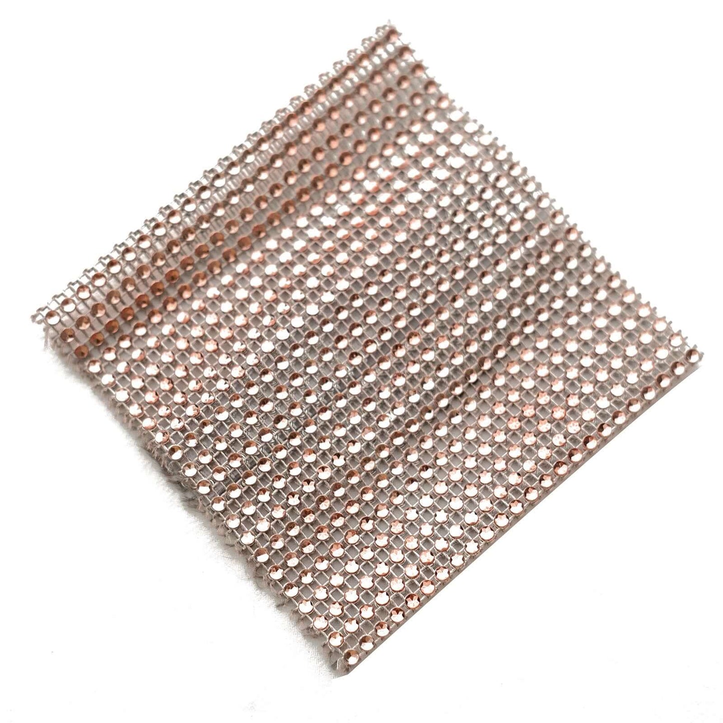 4 Pack Rose Gold Rhinestone Mesh Velcro Backdrop Curtain Bands, Large Chair Sash Clip Tie Backs - 5"X10"
